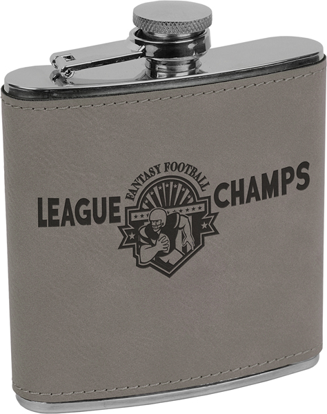 L4 Gray Leatherette Flask