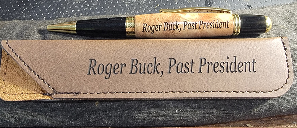 P32 Shows Engraved Pen and Leatherette Sleeve